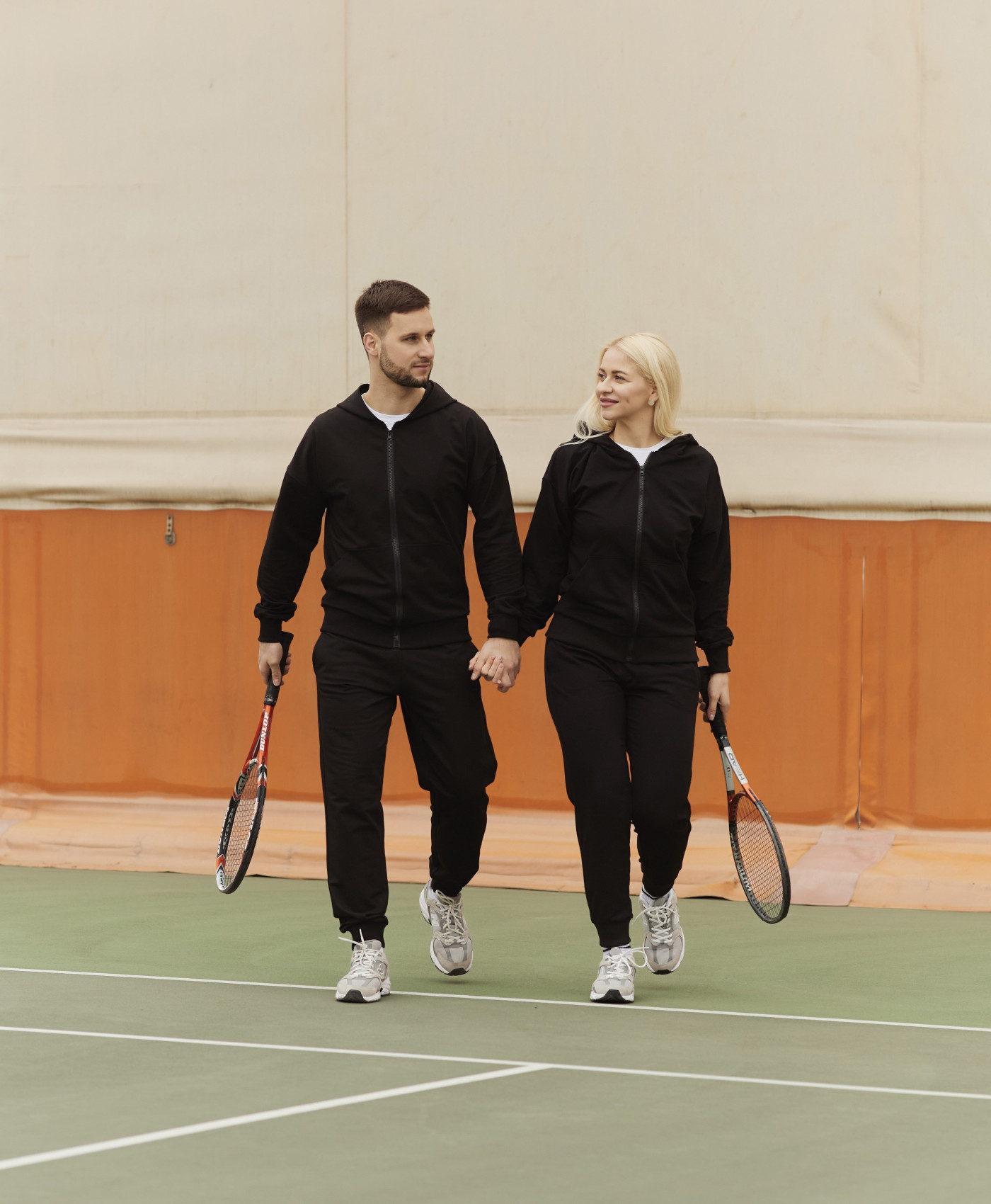 Костюм двонитка на блискавці з капюшоном (унісекс) - чорний
