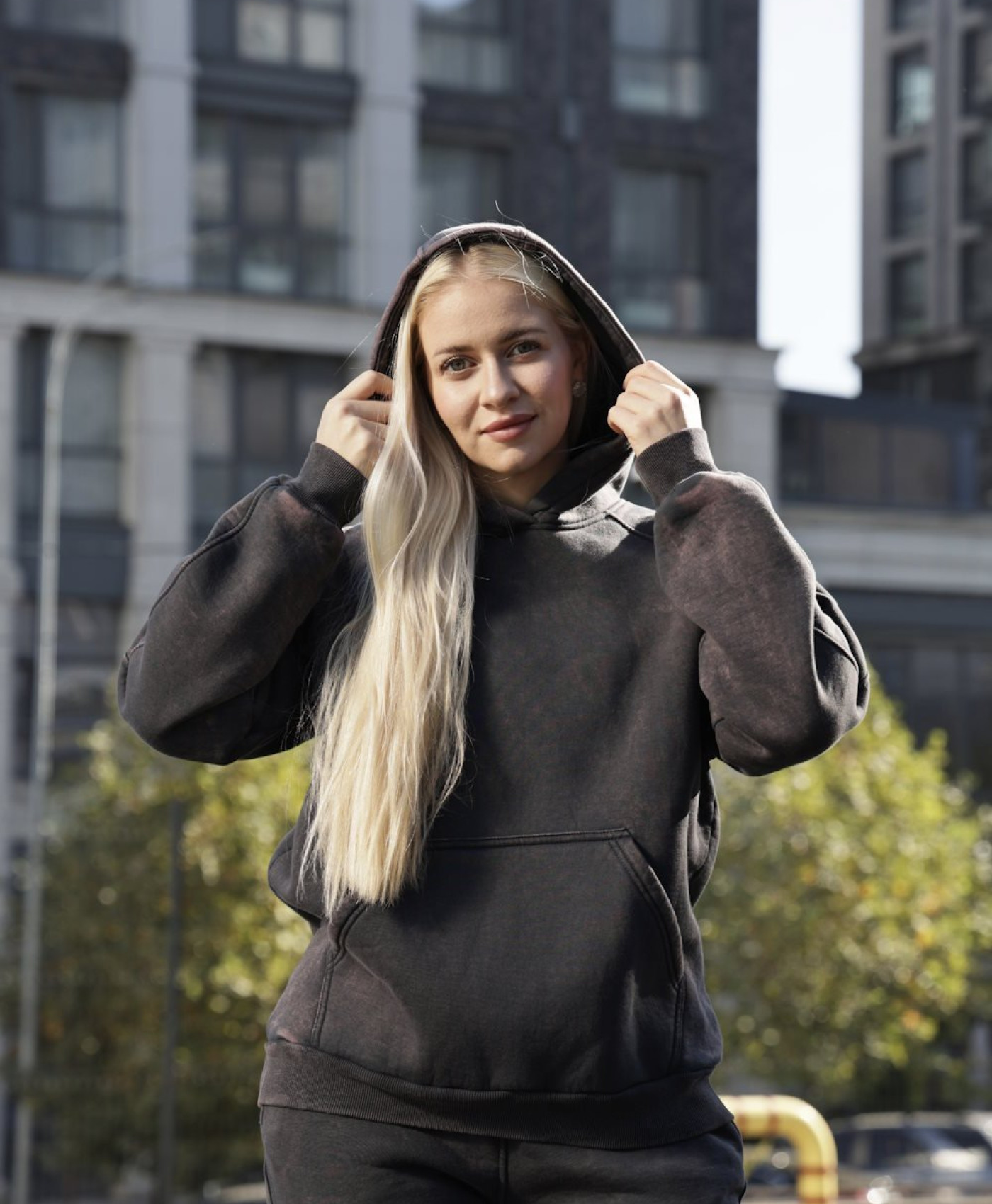 Зимовий костюм з худі  «WASHED»  - графіт