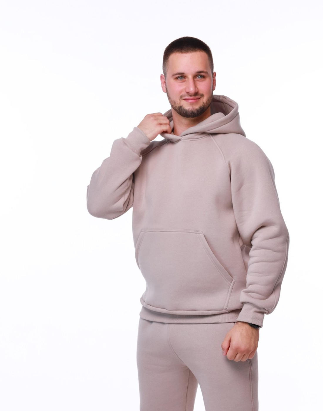 Зимовий костюм базовий з худі  - бежевий
